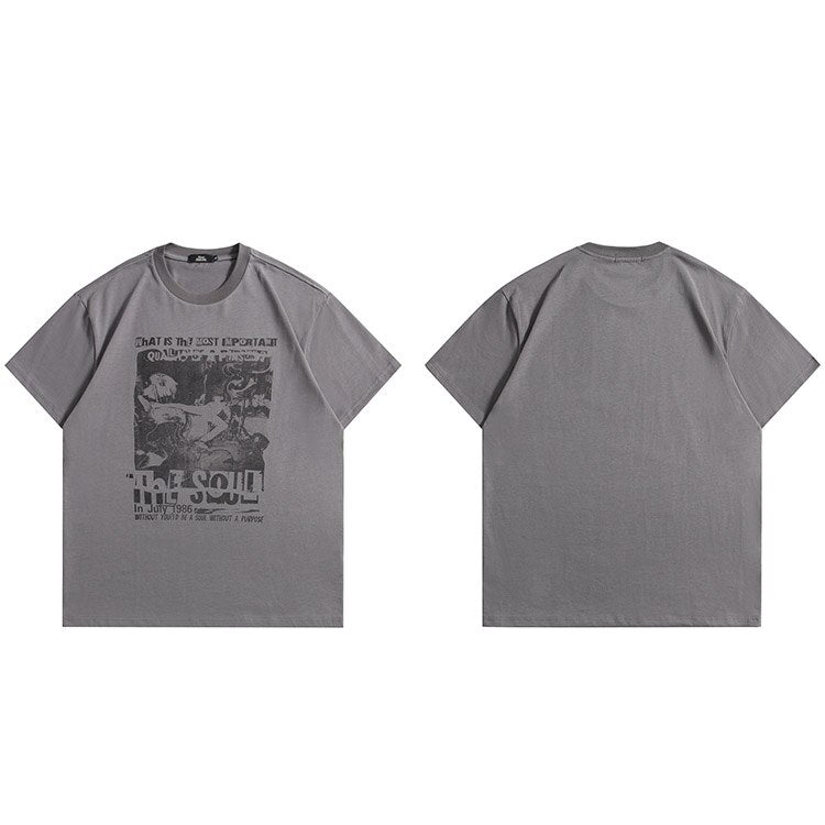 "No Soul" Graphic Unisex Streetwear Vintage Women Men Y2K T-Shirt