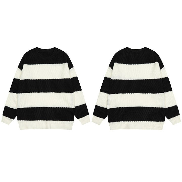 "Black & White" Unisex Men Women Streetwear Graphic Sweater