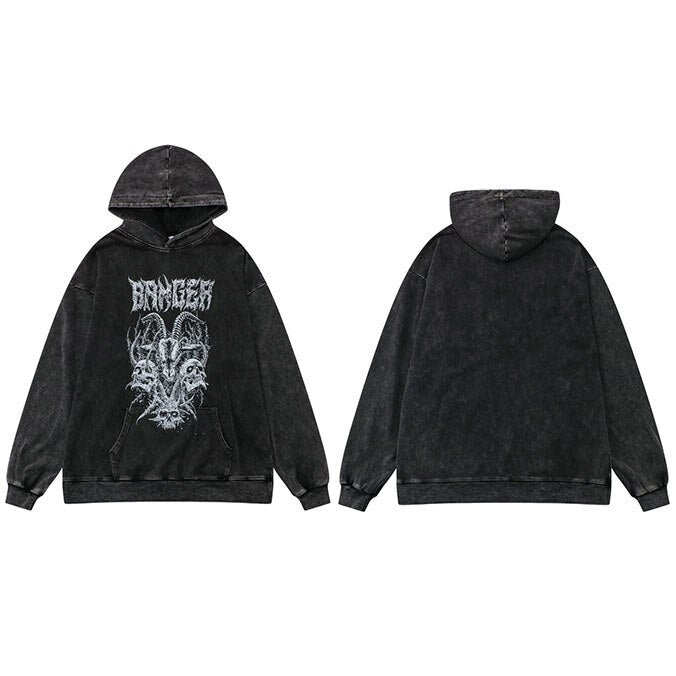 "Born With Horns" Unisex Men Women Streetwear Graphic Hoodie