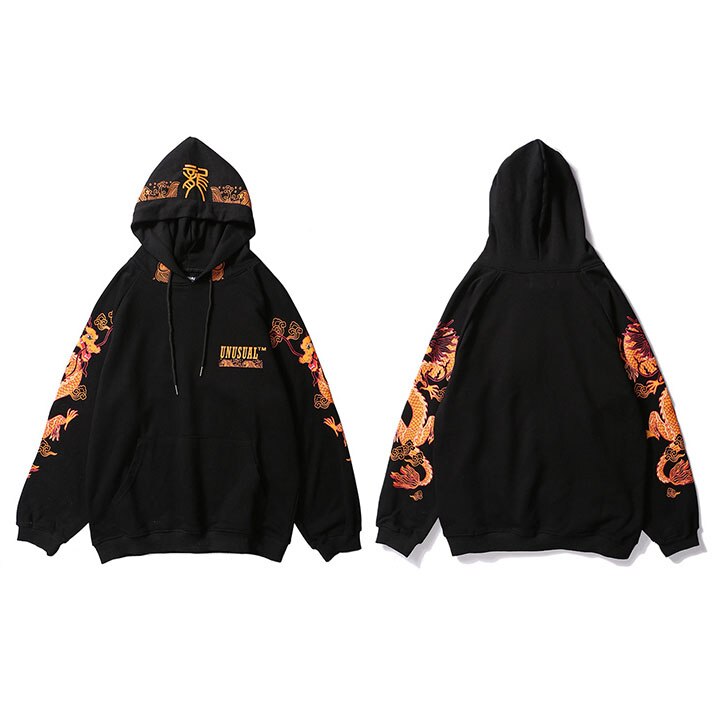"Golden Dragon" Graphic Unisex Streetwear Women Men Y2K Hoodie