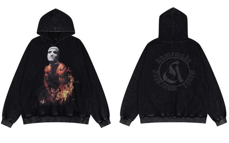 "Standing In Fire" Graphic Unisex Streetwear Vintage Women Men Y2K Hoodie