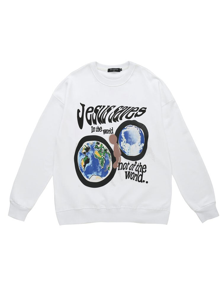 "In This World" Graphic Unisex Streetwear Vintage Women Men Y2K Hoodie