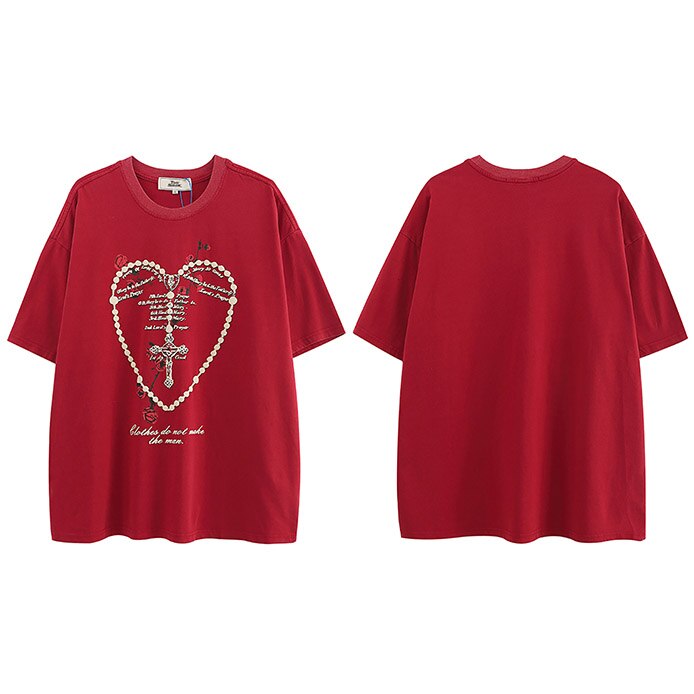 "Heart Chained" Graphic Unisex Streetwear Vintage Women Men Y2K T-Shirt