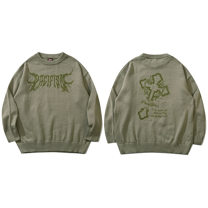 "Pacific Rising" Graphic Unisex Streetwear Vintage Women Men Y2K Sweater
