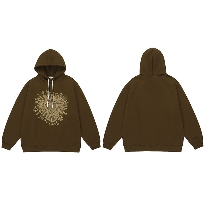 "Crossed Hearts" Unisex Men Women Streetwear Graphic Hoodie
