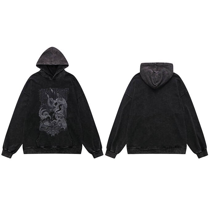 "Night Fox" Graphic Unisex Streetwear Vintage Women Men Y2K Hoodie