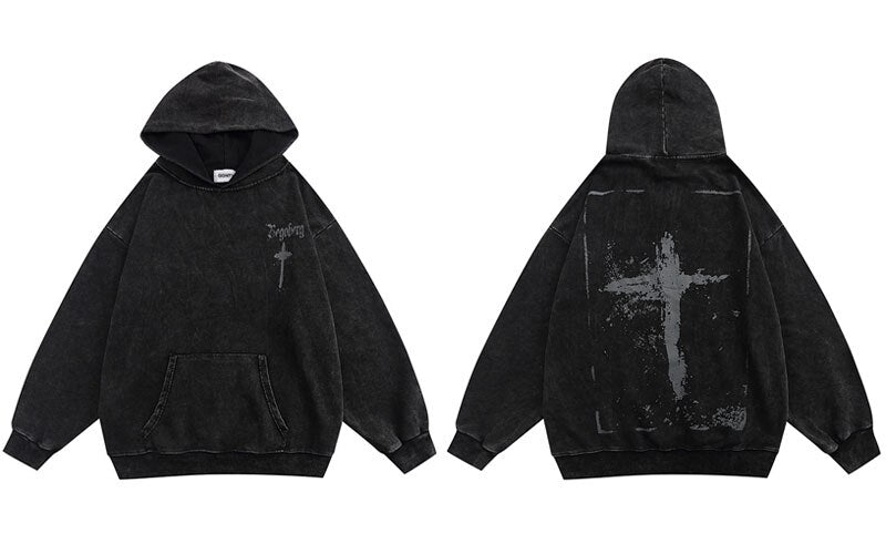 "Doubled Cross" Unisex Men Women Streetwear Graphic Hoodie