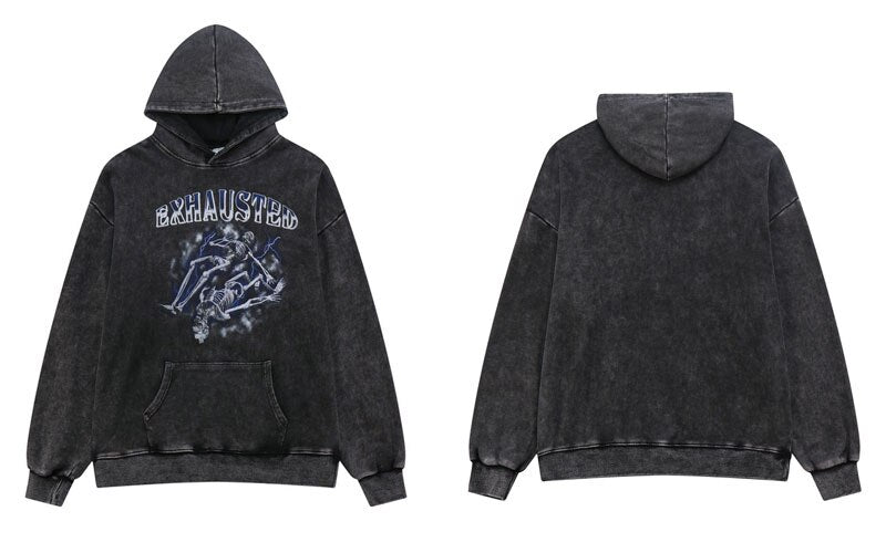 "Over Worked" Unisex Men Women Streetwear Graphic Hoodie