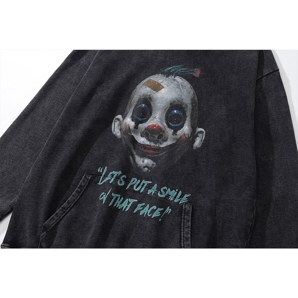 "Clown Face" Unisex Men Women Streetwear Graphic Hoodie