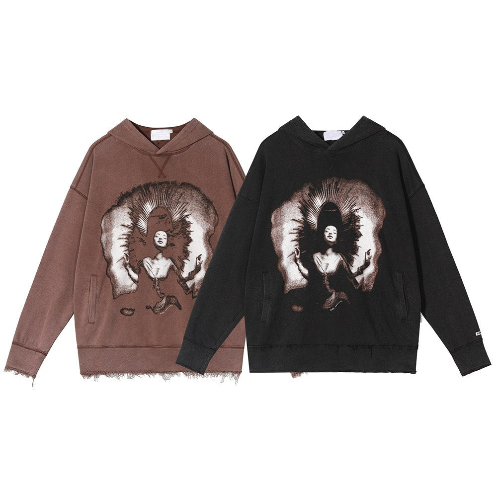 "Ghost Lady" Graphic Unisex Streetwear Women Men Y2K Hoodie