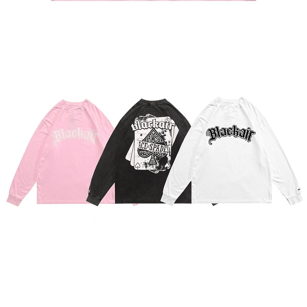 "Spades" Graphic Unisex Streetwear Vintage Women Men Y2K Sweater