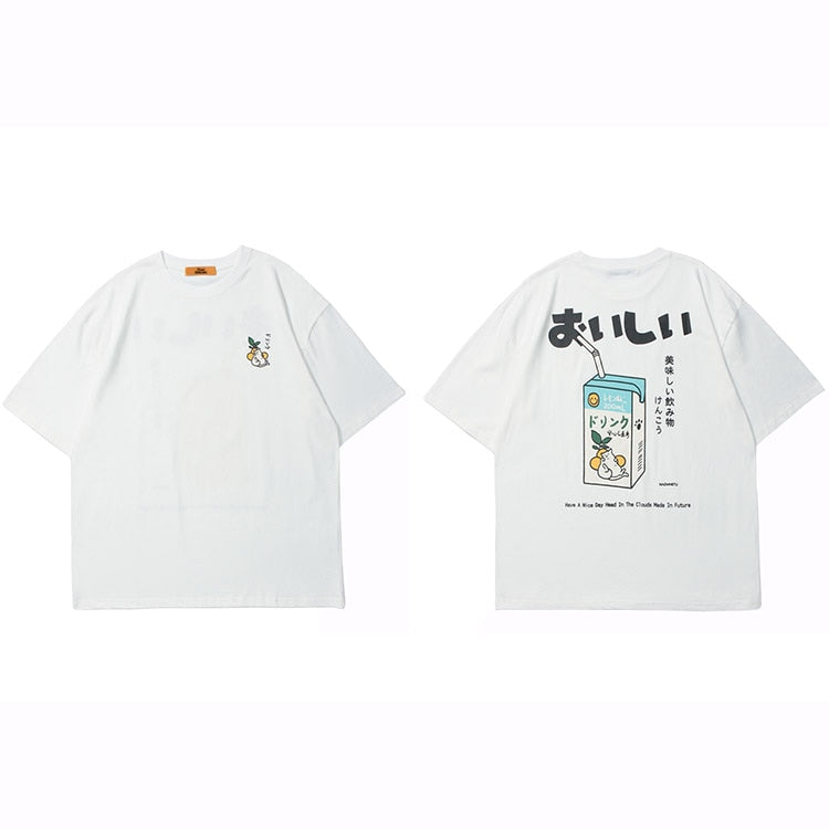 "Milk Box" Graphic Unisex Streetwear Vintage Women Men Y2K T-Shirt