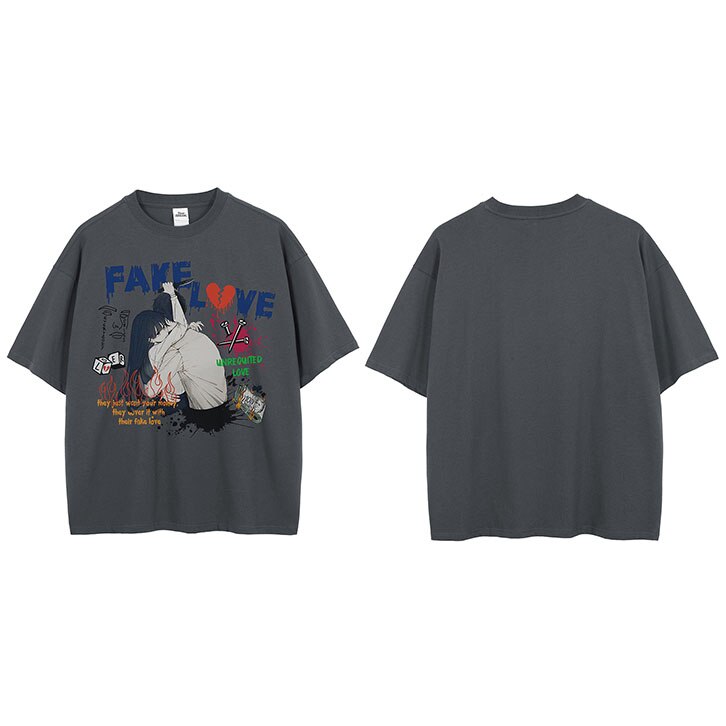 "Fake Moments" Unisex Men Women Streetwear Graphic T-Shirt