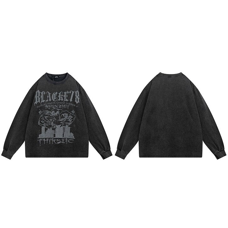 "No Regrets" Graphic Unisex Streetwear Vintage Women Men Y2K Sweatshirt