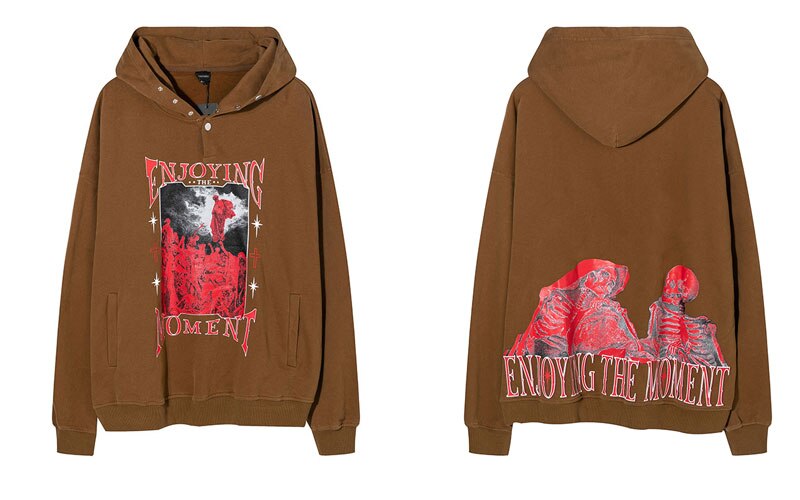 "Enjoying The Moment" Unisex Men Women Streetwear Graphic Hoodie