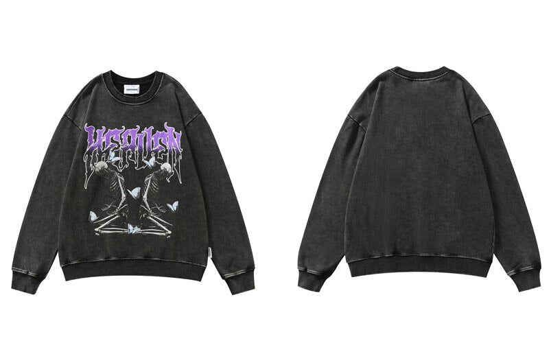 "Twin Souls" Graphic Unisex Streetwear Vintage Women Men Y2K Sweatshirt