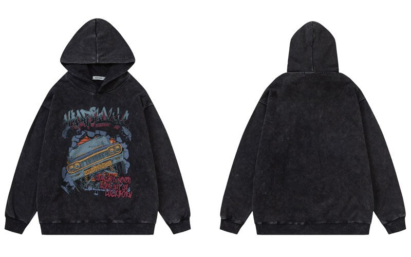 "Sharp Turn" Graphic Unisex Streetwear Vintage Women Men Y2K Hoodie