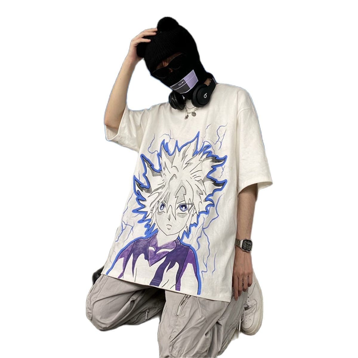 "Blue Hair" Unisex Men Women Streetwear Graphic T-Shirt