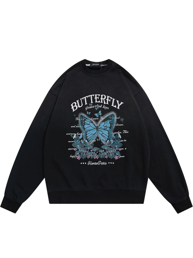 "Gradient Butterfly" Graphic Unisex Streetwear Women Men Y2K Sweatshirt
