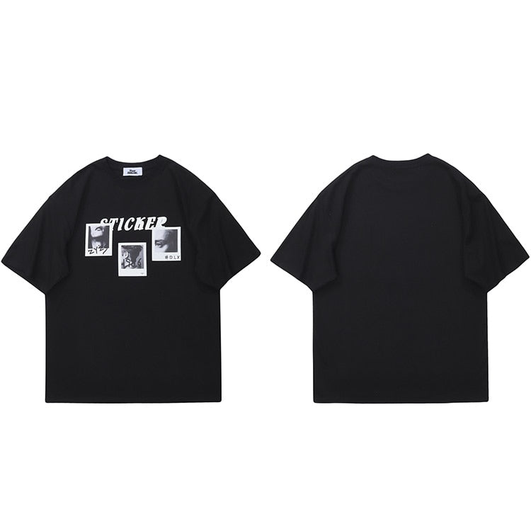 "Sticker" Graphic Unisex Streetwear Vintage Women Men Y2K T-Shirt