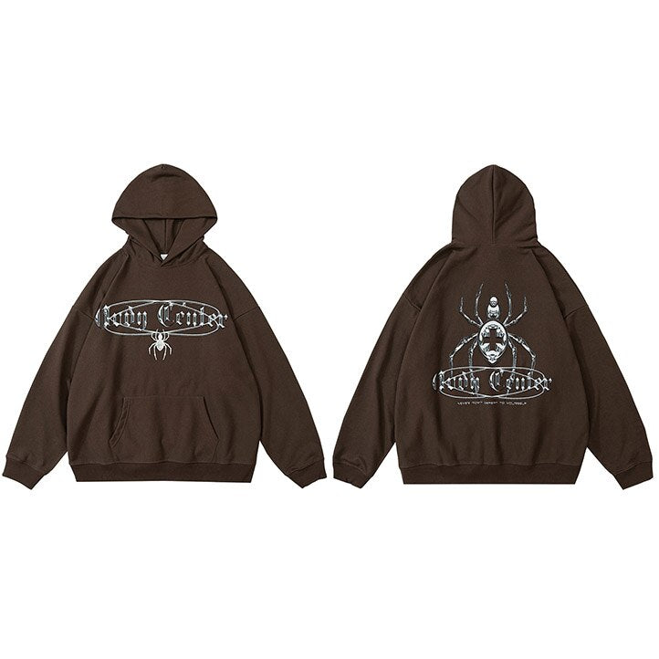 "Spider Cross" Graphic Unisex Streetwear Vintage Women Men Y2K Hoodie