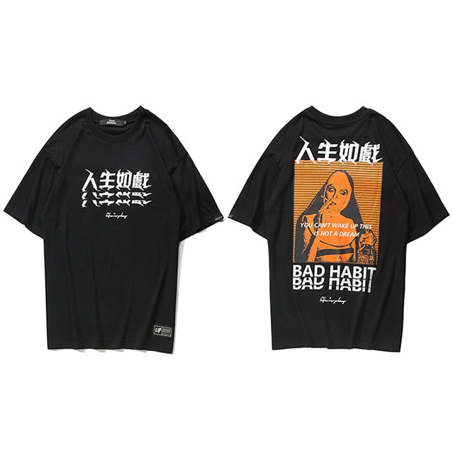 "Bad Habbit" Unisex Streetwear Men Women Graphic T-Shirt