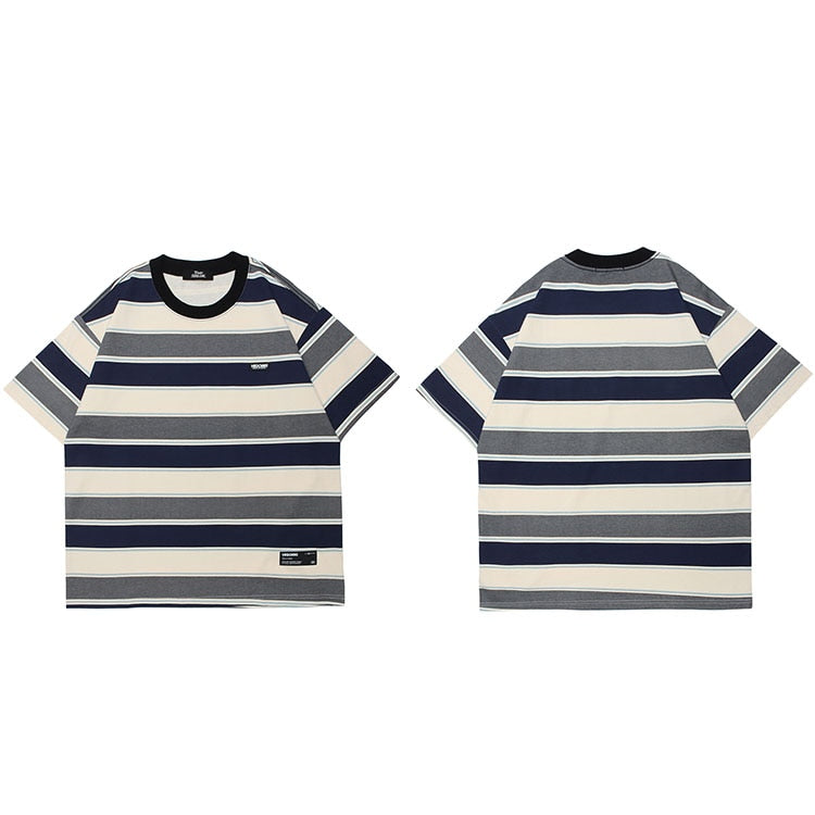 "Striped" Graphic Unisex Streetwear Vintage Women Men Y2K T-Shirt