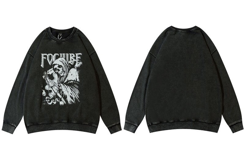 "Stay Focus" Graphic Unisex Streetwear Vintage Women Men Y2K Sweatshirt