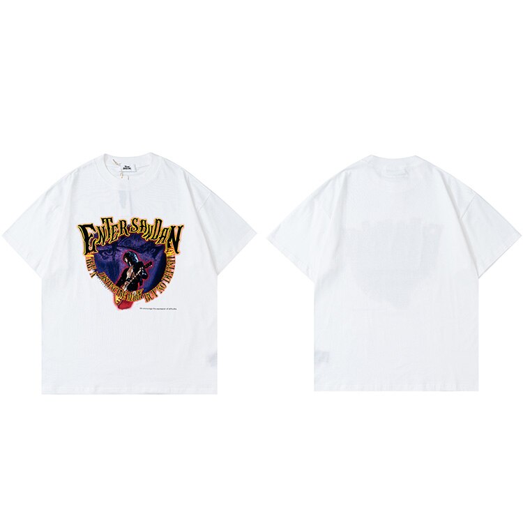 "Enter Here" Unisex Men Women Streetwear Graphic T-Shirt
