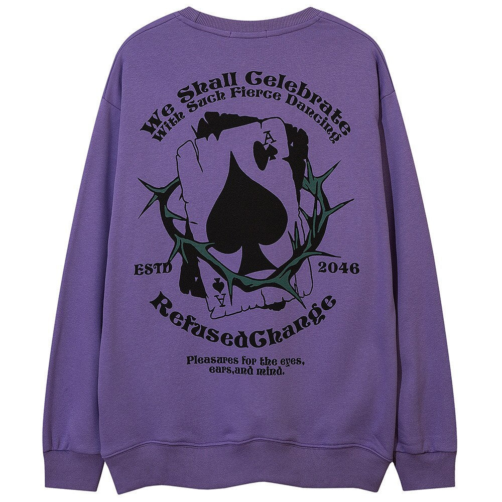 "Poker Game" Unisex Men Women Streetwear Graphic Sweatshirt Daulet Apparel