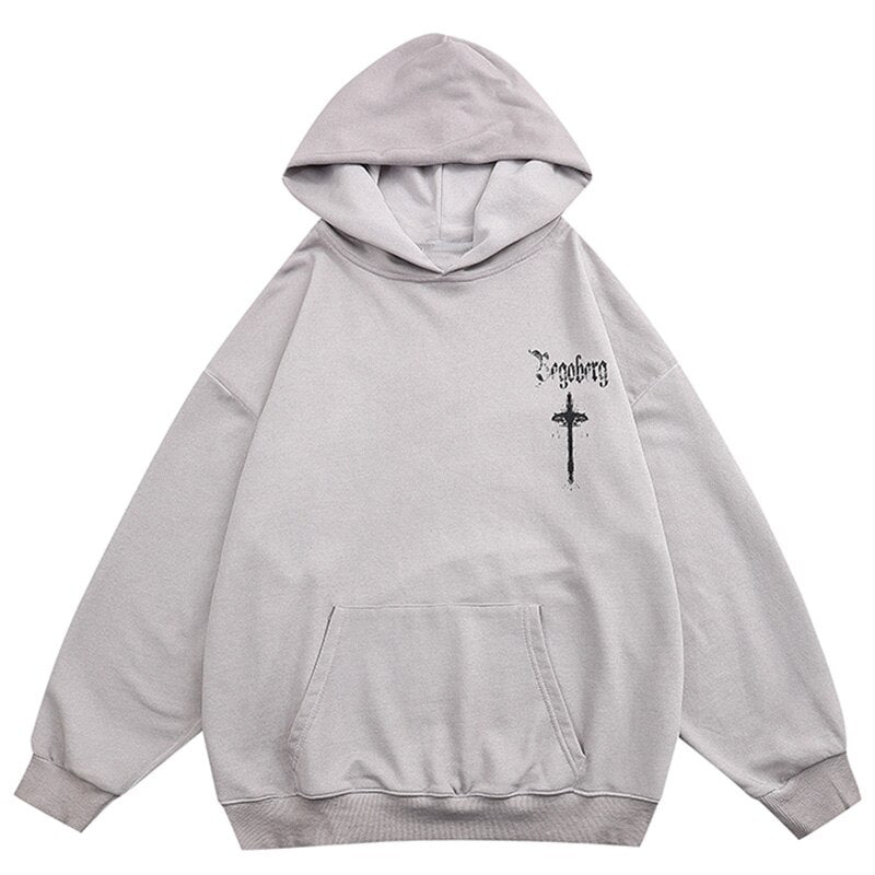 "Street Cross" Graphic Unisex Streetwear Vintage Women Men Y2K Hoodie