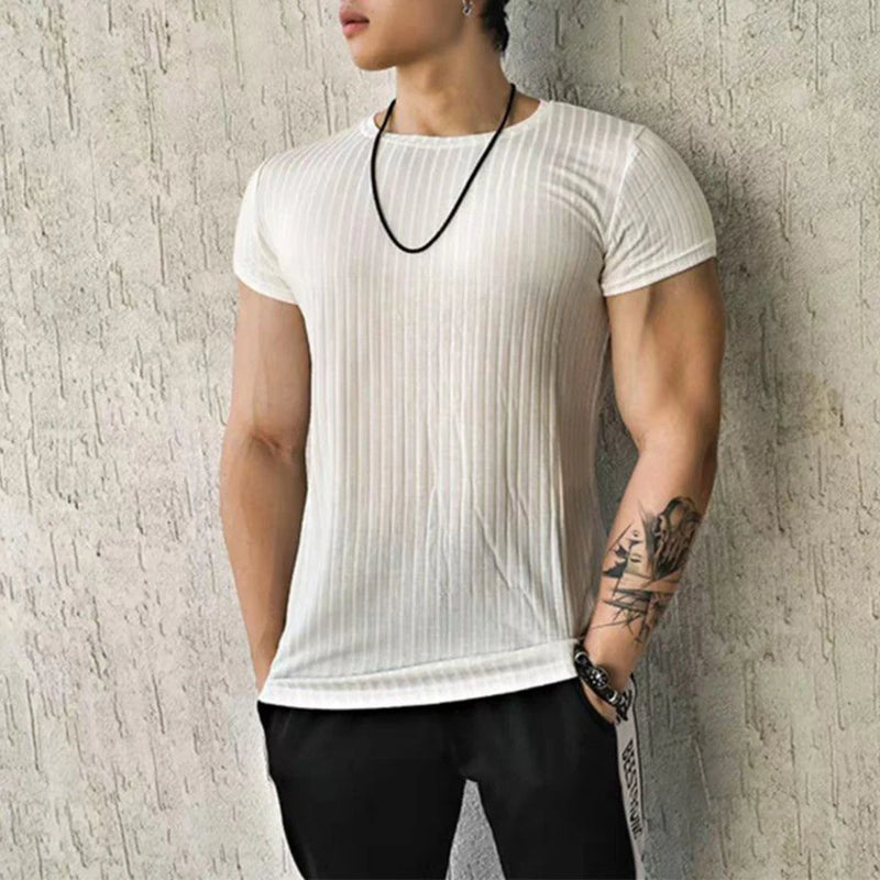 Glitchcore Melting smiley – Mens Fitness Sports Shaping Elastic Quick Drying T Shirt Gen