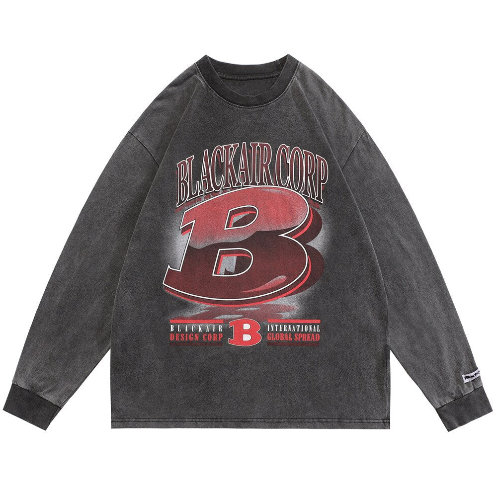 "Midnight B" Unisex Men Women Streetwear Graphic Sweatshirt Daulet Apparel