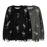 grunge knit sweater with heavyweight fabric, layered urban look for cold weather, street fashion menswear trend for seasonal 