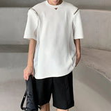Harajuku Tribal flame – Mens Casual Splicing See Through Chain T Shirt 2024 New Gend