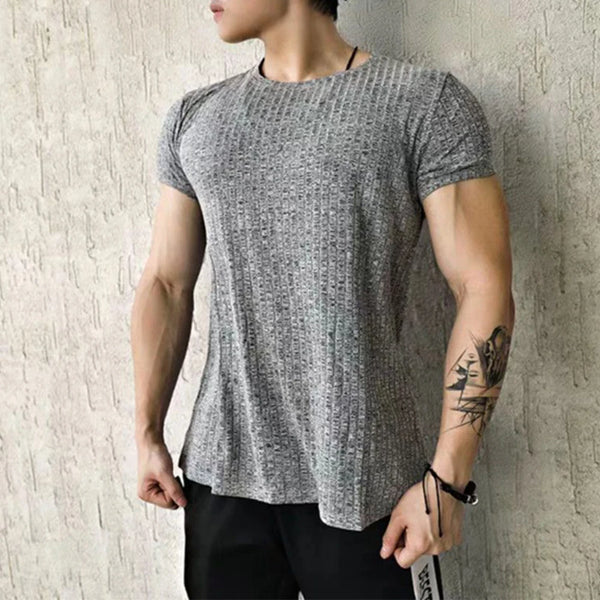 Glitchcore Melting smiley – Mens Fitness Sports Shaping Elastic Quick Drying T Shirt Gen