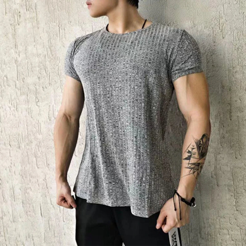 Glitchcore Melting smiley – Mens Fitness Sports Shaping Elastic Quick Drying T Shirt Gen