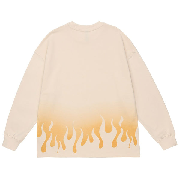 "White Flame" Unisex Men Women Streetwear Graphic Sweatshirt Daulet Apparel