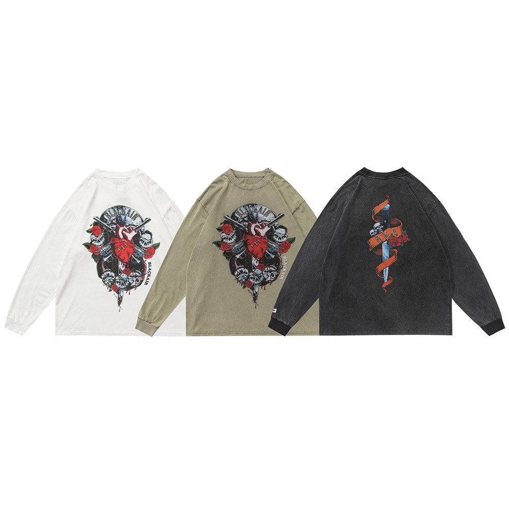 "Red Rose" Unisex Men Women Streetwear Graphic Sweatshirt Daulet Apparel