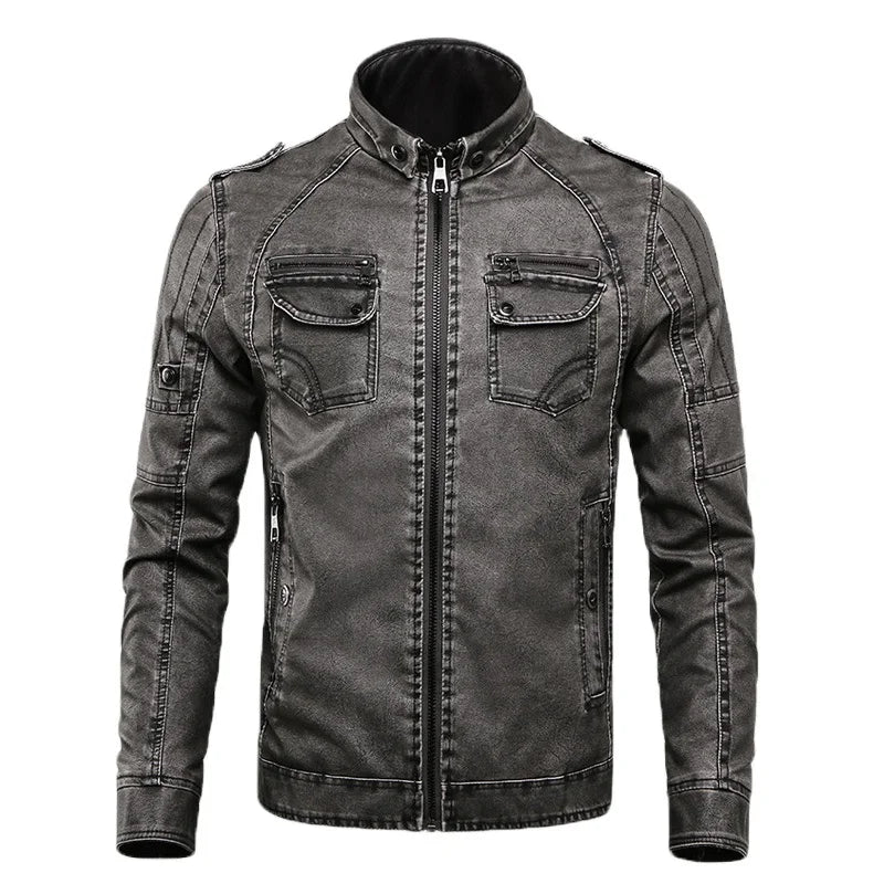 streetwear jacket featuring mens leather jacket fashion stand collar locomotive coat new winter casual plus size motorcycle jacket male warm biker outerwear design – premium quality jacket for men