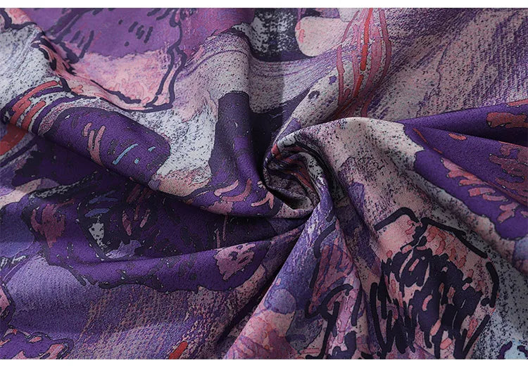 Oversized Men's Shirts Fresh Flower Graphic Print Hip Hop Long Sleeve Tops Streetwear
