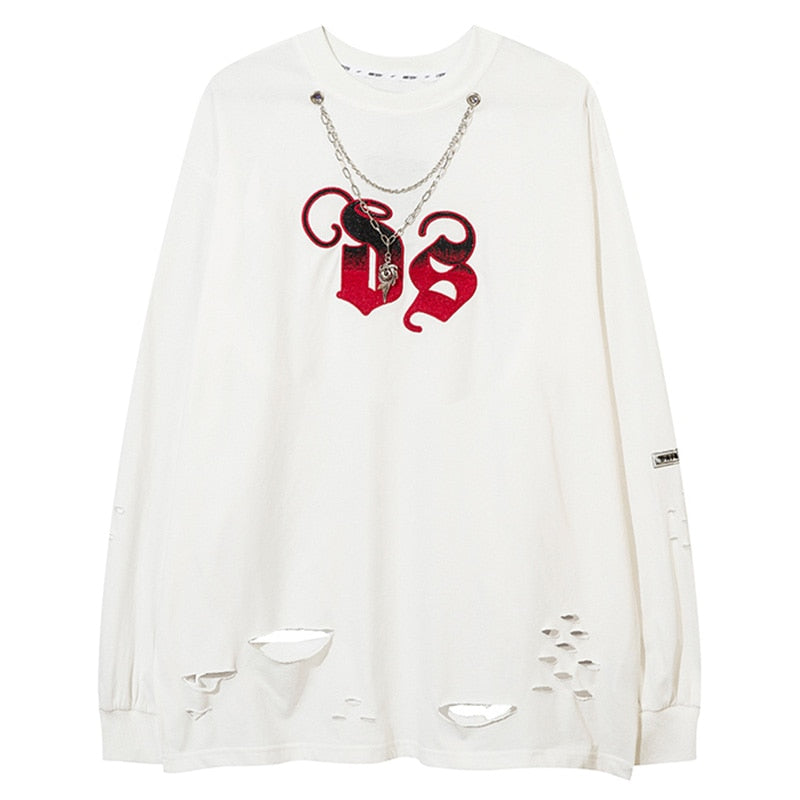 "Solid Letter" Unisex Men Women Streetwear Graphic Sweatshirt Daulet Apparel