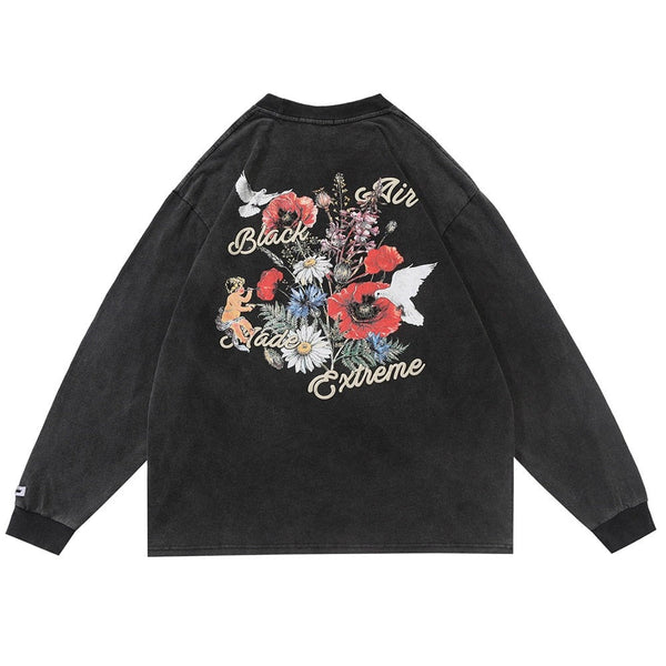 "Open Garden" Unisex Men Women Streetwear Graphic Sweatshirt Daulet Apparel