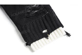 grunge knit sweater with heavyweight fabric, layered urban look for cold weather, street fashion menswear trend for seasonal 