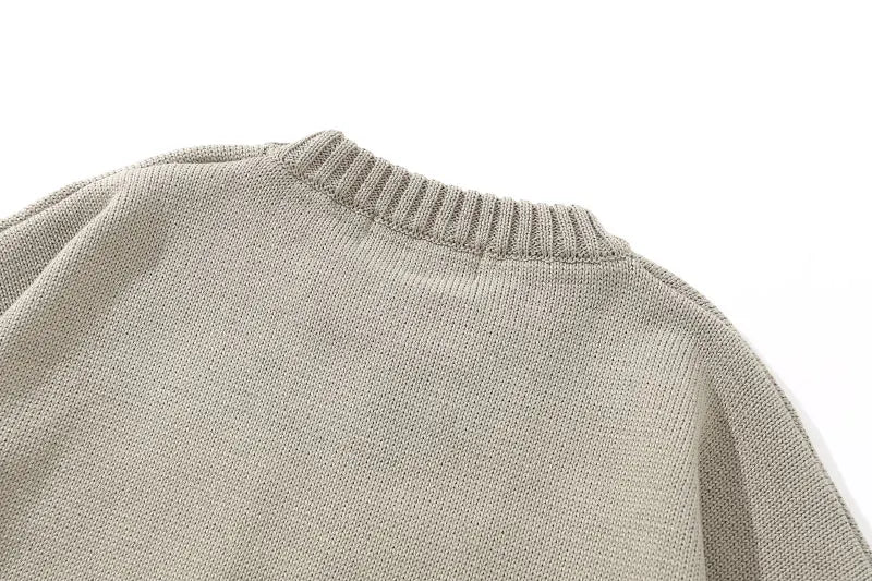 varsity flame pullover for men with bold graphic knit design, perfect for 2025 fashion, street fashion menswear trend for sea