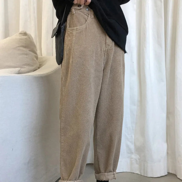 corduroy pants men fashion retro casual solid color straight pants men streetwear khaki black harem pants mens vintage trousers urban fashion pants