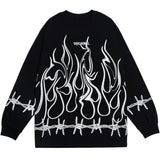 "White Flame Walls" Unisex Men Women Streetwear Graphic Sweatshirt Daulet Apparel