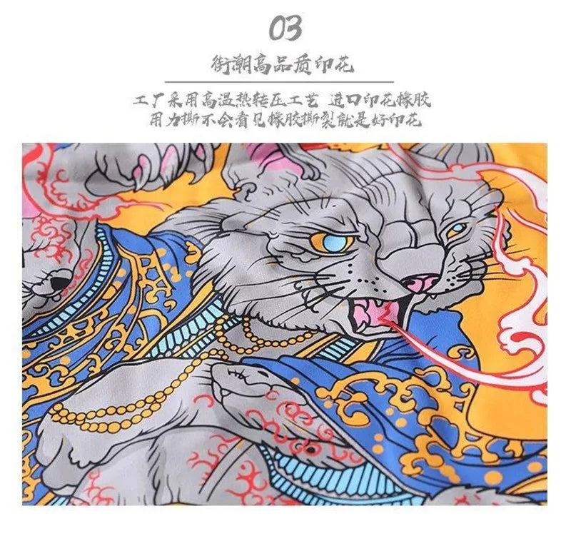 Japanese Chinese Style Hoodies Streetwear Sweatshirt Hooded Hip Hop Ev
