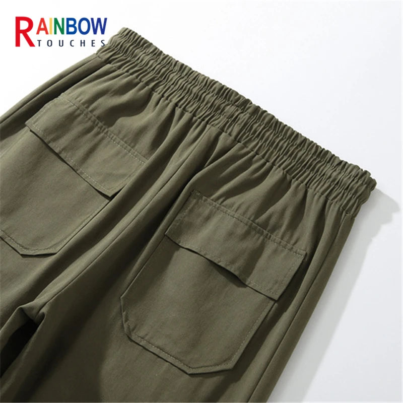 rainbowtouches new fashion classic brand mens cargo pants big pocket design trousers loose straight high street style overalls unique cargo style 3051