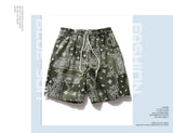 Rainbowtouches Fashion Brand Summer Men Loose Retro Printing Straight Leg Hip Hop Casual Comfortable Sport Tidal Current Shorts